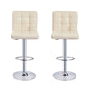 Bar Stools Set of 2 PU Leather Swivel Height Adjustable Bar Chairs With Backrest
