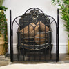 "Abbey" Black Three Fold Ornate Fire Screen