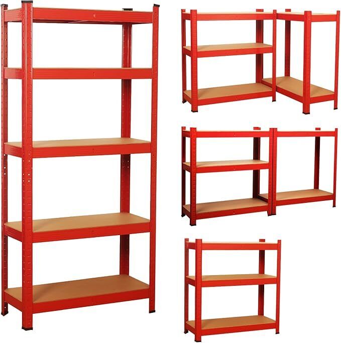 Garage Shelving Units 5 Tier Shed Storage Racking Shelf Boltless - 90x40x180cm