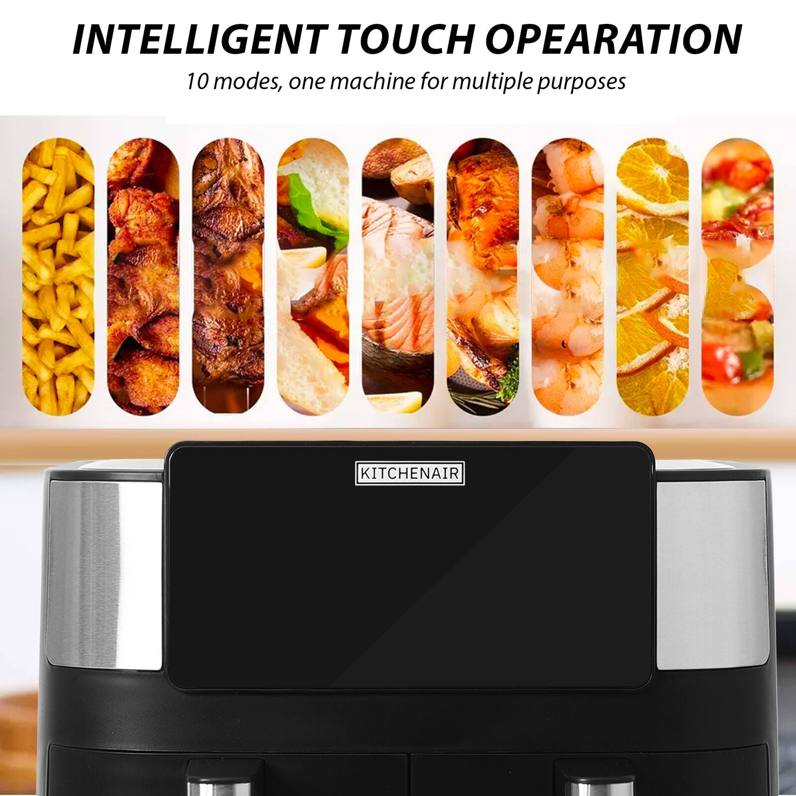 7.6L 1800W Air Fryer Double Digital Display Rapid Healthy Cooker Dual Basket UK
