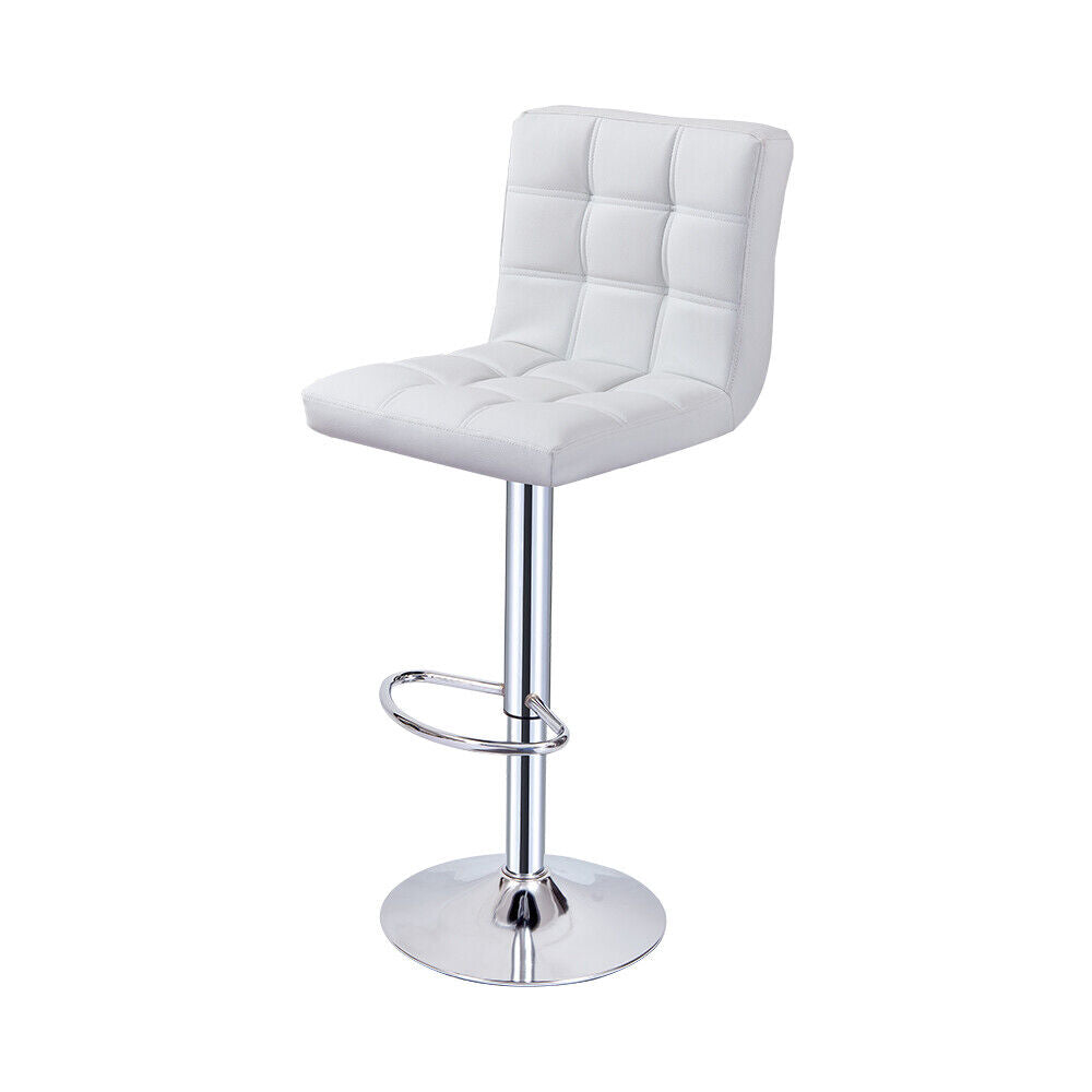 Bar Stools Set of 2 PU Leather Swivel Height Adjustable Bar Chairs With Backrest