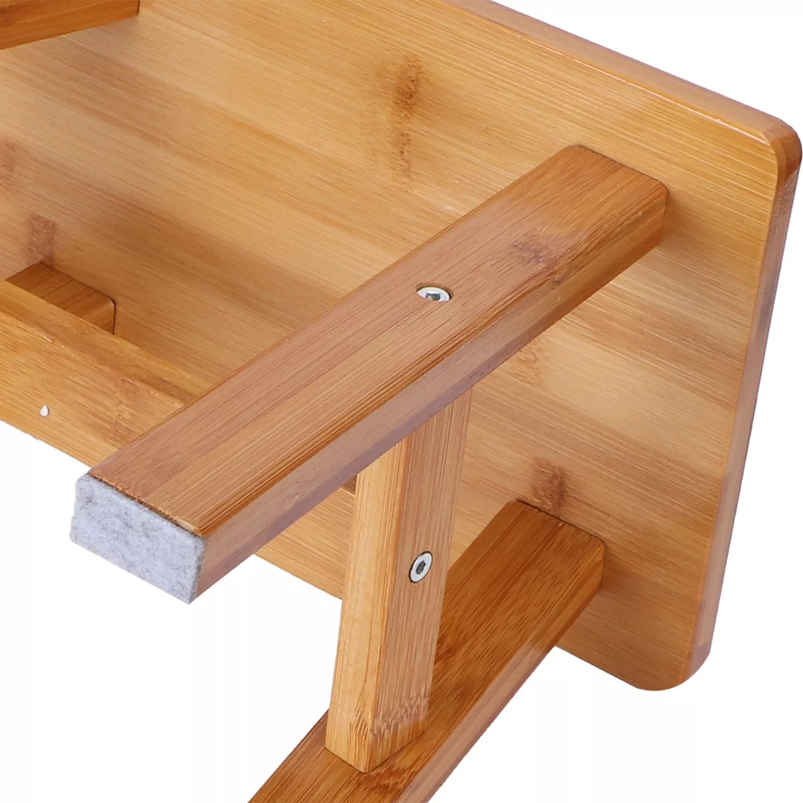 (S Rectangle)Multipurpose Small Bamboo Stool Foot Rest Stool Shower Low Bench