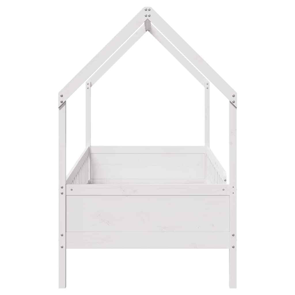 ' House Bed Frame White 80x200 Solid Wood Pine W3R6