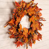 Autumn Fall Door Wreath Autumn Maple Leaf with LED Harvest Front Door Home Decor