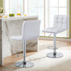 Bar Stools Set of 2 PU Leather Swivel Height Adjustable Bar Chairs With Backrest