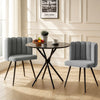 1 Dining Chair Velvet Surface Upholstered Kitchen Chair Petal Back Grey