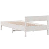 BaraSh Bed Frame with Headboard White 90x200 Solid Wood Pine,Platform Bed P0P2