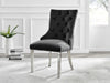 **Seconds** 2x Belgravia Black Velvet Knockerback Dining Chairs Silver Leg