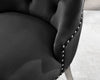 **Seconds** 2x Belgravia Black Velvet Knockerback Dining Chairs Silver Leg