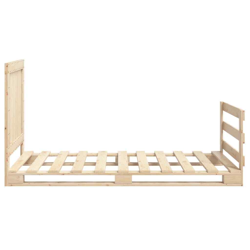 BaraSh Bed Frame with Headboard 100x200 Solid Wood Pine,Platform Bed B0B8