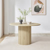 **Seconds** Penrose Oak 120cm Round Wooden Pedestal Dining Table Scandi Japanese