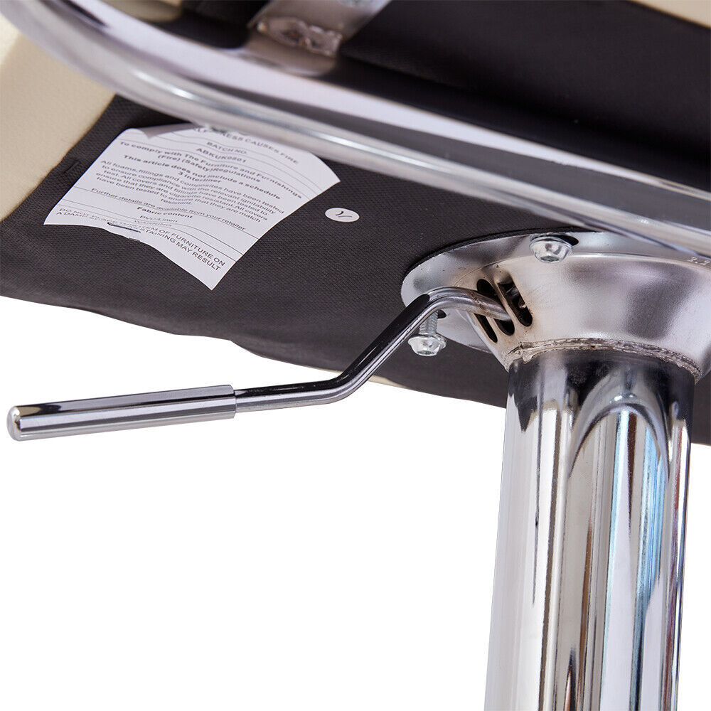 Bar Stools Set of 2 PU Leather Swivel Height Adjustable Bar Chairs With Backrest