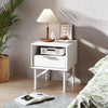 1 Drawer Bedside Table Home Side Cabinet Bedroom Storage w/1 Storage Shelf White
