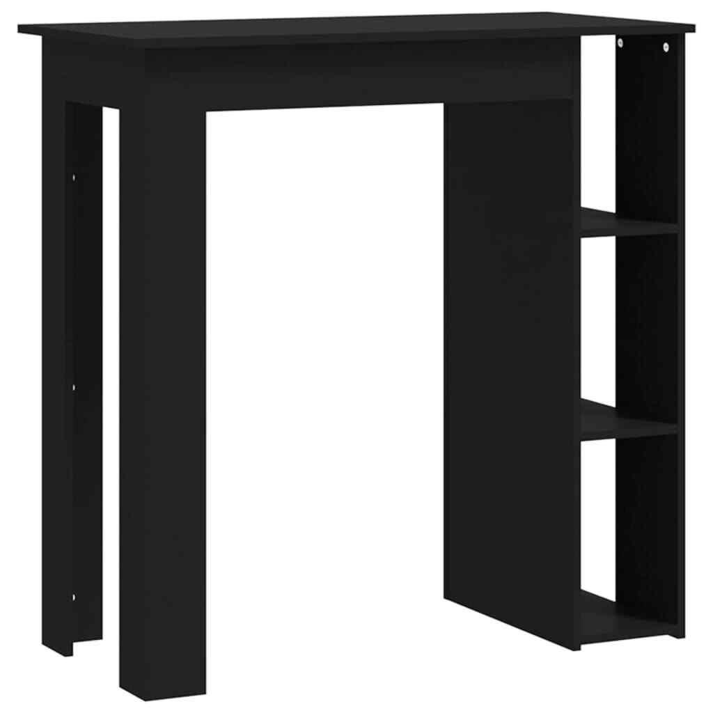 Bar Table with Shelf Black 102x50x103.5 cm Engineered Wood HOT