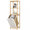 4-Tier Tilt-Out Laundry Hamper Bamboo Pull Out Laundry Hamper w/Shelves