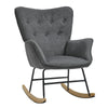 Modern Upholstered Rocking Chair Relaxing Rocking Armchair Single Sofa Wing Back