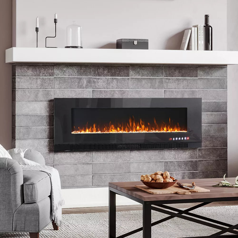 50, 60, 72, Inch LED Fireplace Insert Wall Mounted Electric Inset Media Fire