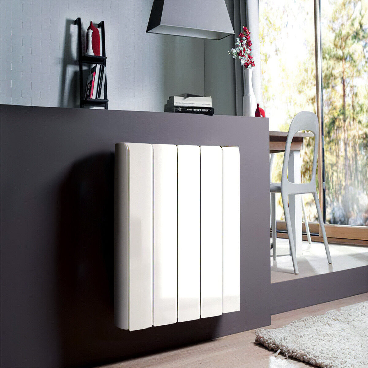 Electric Panel Heater Aluminum Radiator Wall Mounted Bedroom Heating Smart Timer