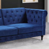 Sofa Bed Velvet Chesterfield 3 Seater Style Green Blue Grey Sofabed Button Back