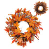 Autumn Fall Door Wreath Autumn Maple Leaf with LED Harvest Front Door Home Decor