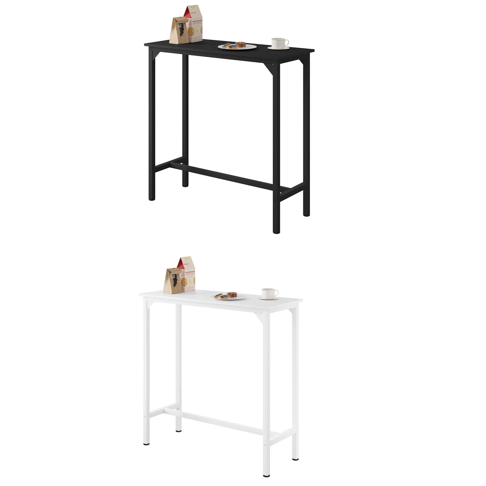 Bar Table Breakfast Dining Coffee Table with Metal Frame Counter Height Table