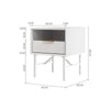 1 Drawer Bedside Table Home Side Cabinet Bedroom Storage w/1 Storage Shelf White