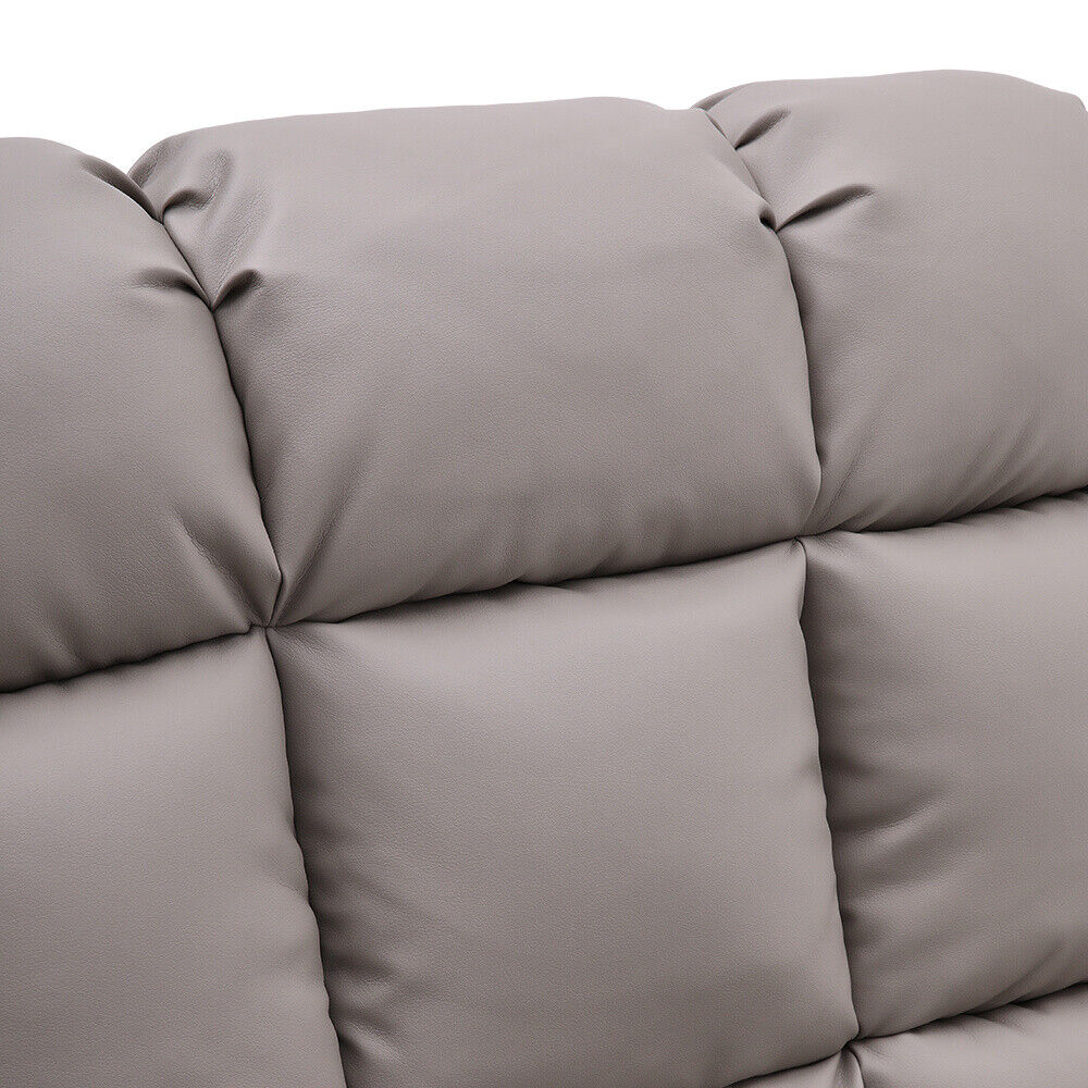Manual Reclining Armchair Faux Leather Upholstered Sofa Chair Lounger Recliner