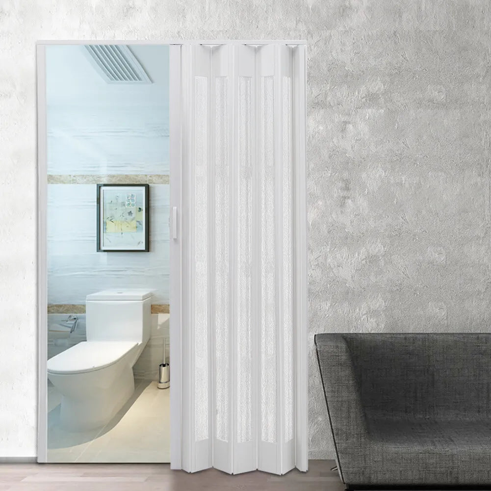 Internal Bi Folding Concertina Accordion Door PVC Sliding Divider Doors Bathroom