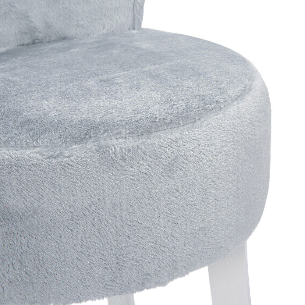 Pouffe Round Makeup Vanity Chair Dressing Table Seat Low Back Stool Piano Bench