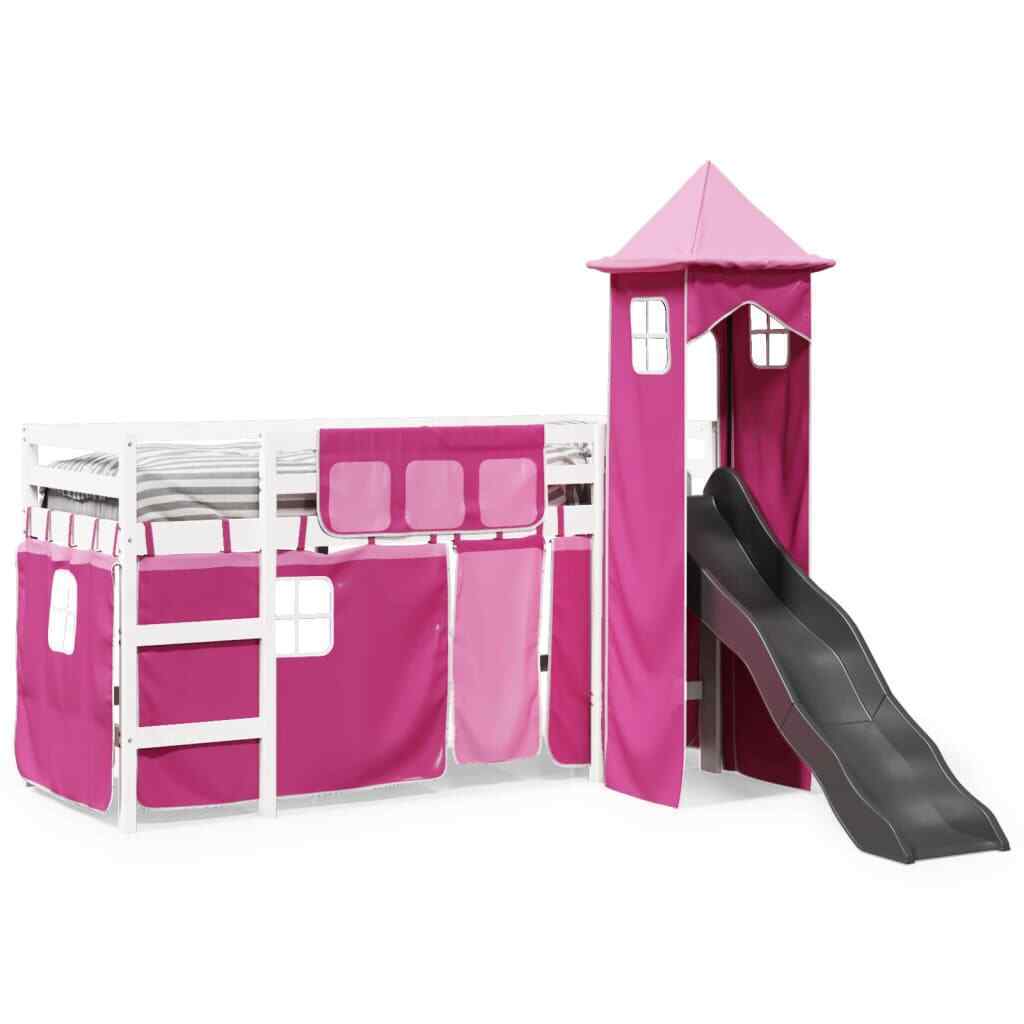 ' Loft Bed with Tower 90x200 Solid Wood Pine R5K2