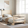 BaraSh Bed Frame with Headboard 100x200 Solid Wood Pine,Platform Bed B0B8