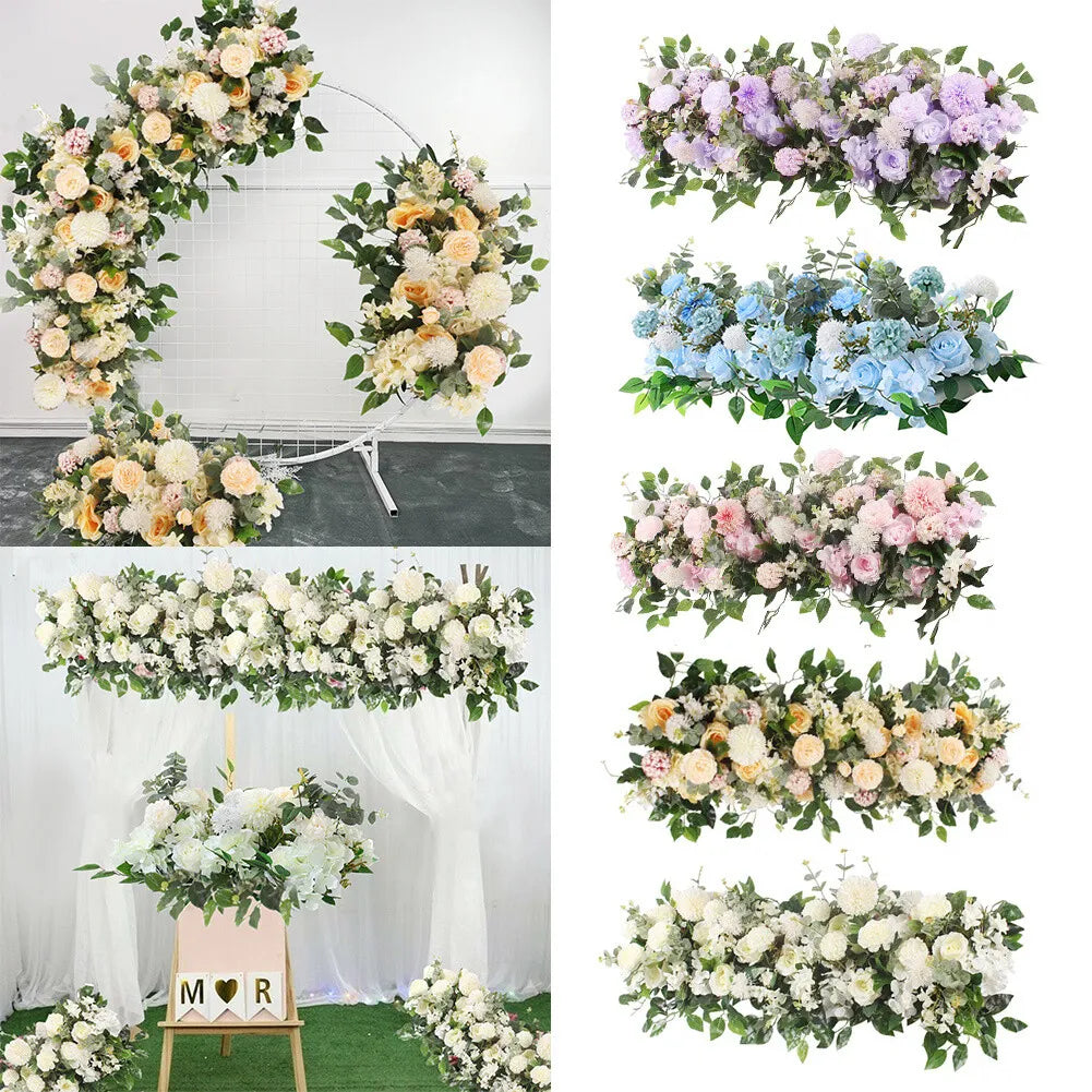 Artificial Wedding Rose Flower Row Top Table Backdrop Arch Arrangement Wall Deco