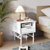 1 Drawer Bedside Table Home Side Cabinet Bedroom Storage w/1 Storage Shelf White