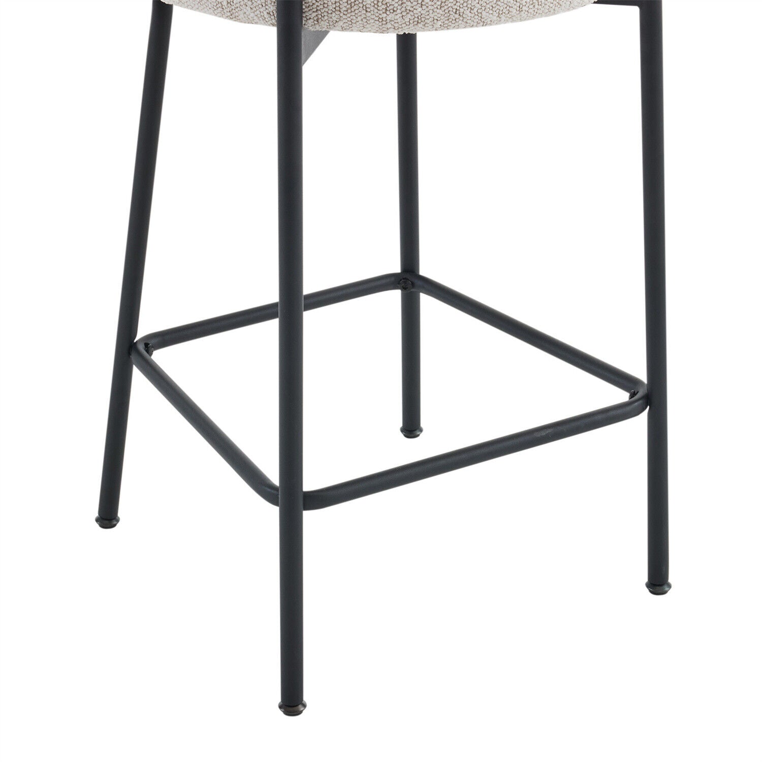 Bar Stools Set of 2 Upholstered Kitchen Bar Stools with Backrest and Footrest