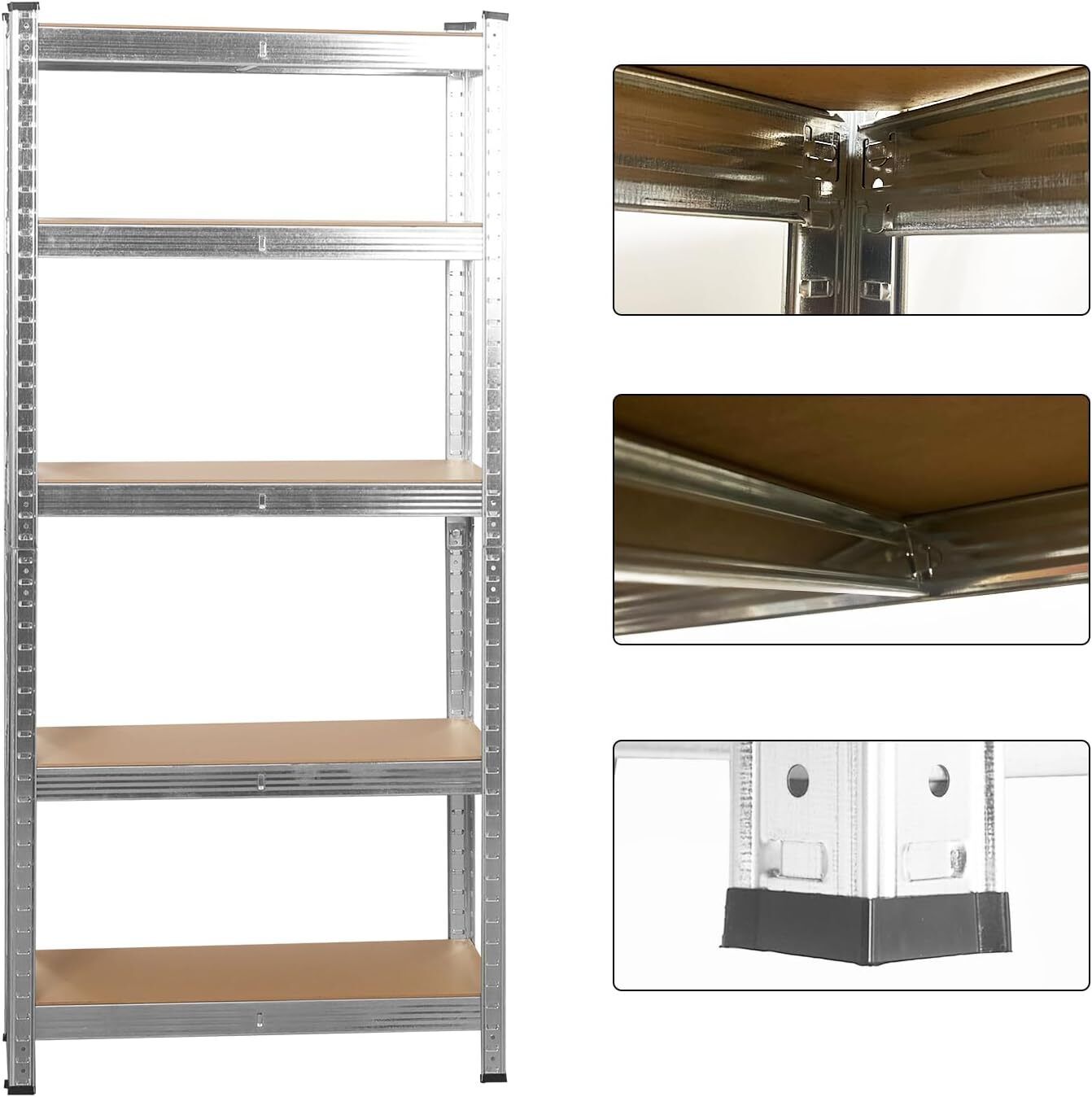 Garage Shelving Units 5 Tier Shed Storage Racking Shelf Boltless - 90x40x180cm