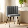 1 Dining Chair Velvet Surface Upholstered Kitchen Chair Petal Back Grey