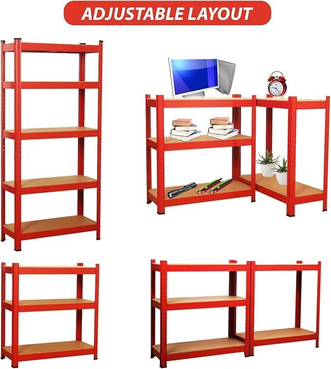 Garage Shelving Units 5 Tier Shed Storage Racking Shelf Boltless - 90x40x180cm
