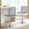 Bar Stools Set of 2 PU Leather Swivel Height Adjustable Bar Chairs With Backrest