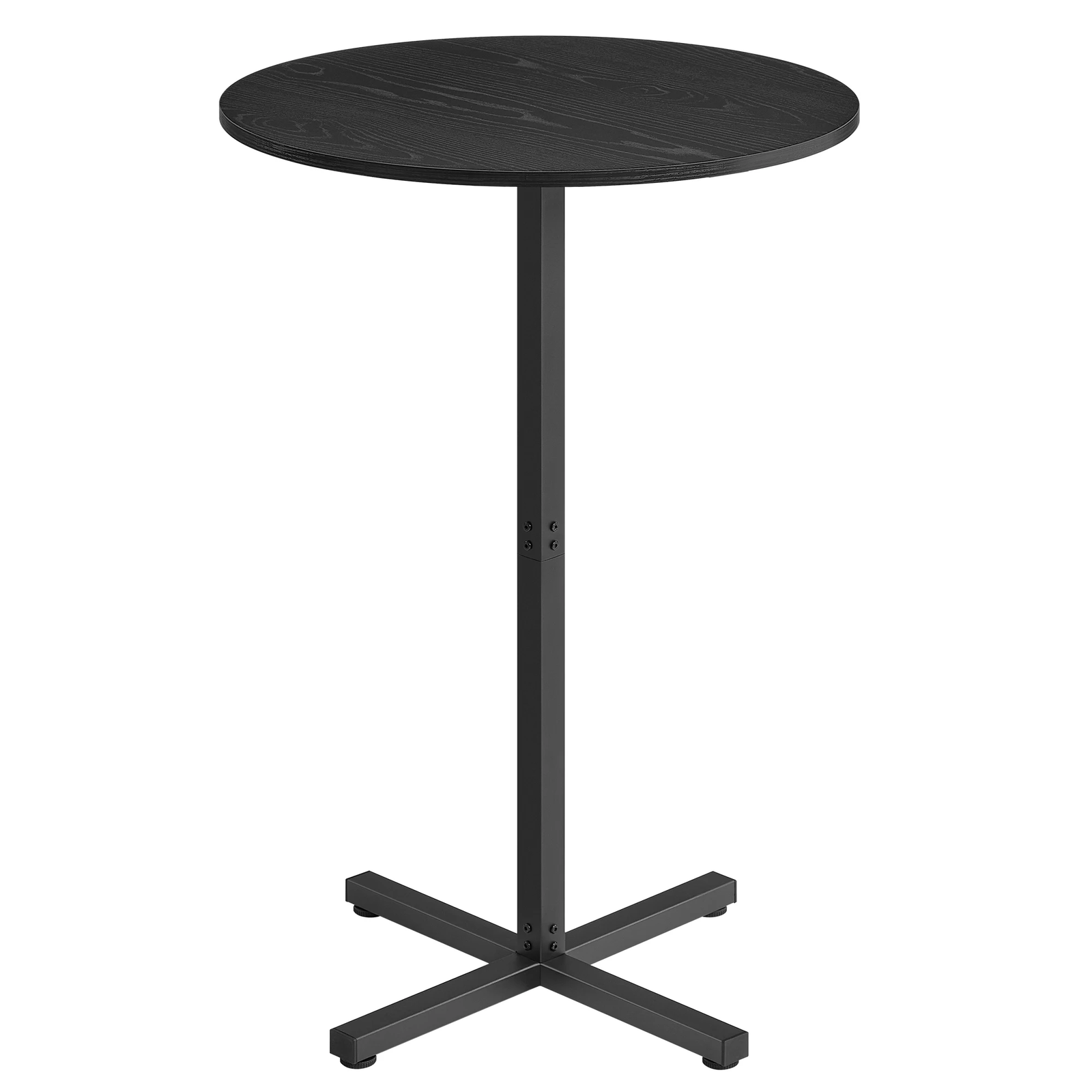 Bar Table 60x60cm High Dining Table Metal Frame with Cross Base Modern Black