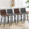 Bar Stools X2 Faux Leather Bar Chairs With Footrest Kitchen Furniture Modern