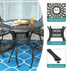 Aluminium Cafe Bistro Set Garden Furniture Table & Chair Patio Cast Black White