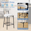 Bar Stools Set of 2 Upholstered Kitchen Bar Stools with Backrest and Footrest