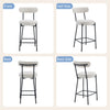 Bar Stools Set of 2 Boucle Fabric Breakfast Kitchen Islands Counter Chairs White