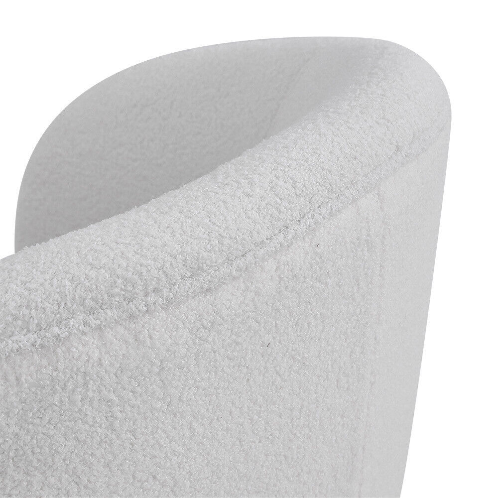 Teddy Wool Swivel Chair Round Back Accent Tub Upholstered Armchair Single Sofa