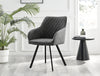 **Seconds** Falun Dark Grey Soft Touch Fabric Diamond Stitched Dining Chairs Bl