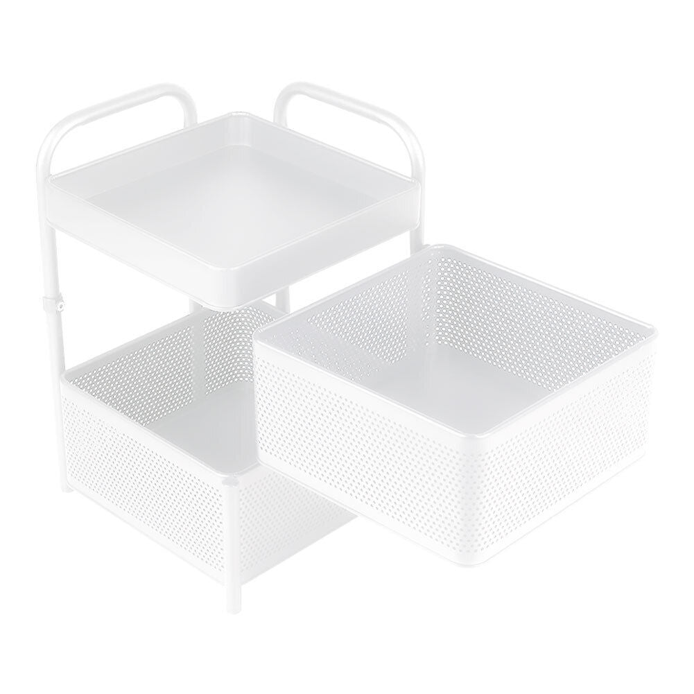 Mobile Metal Kitchen Rotating Storage Trolley Cart Utility Vegetable Shelf Rack