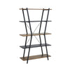 Wooden Bookshelf Bookcase Industrial Style Shelves 5 Tier Display Rack Organiser