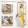 4-Tier Tilt-Out Laundry Hamper Bamboo Pull Out Laundry Hamper w/Shelves