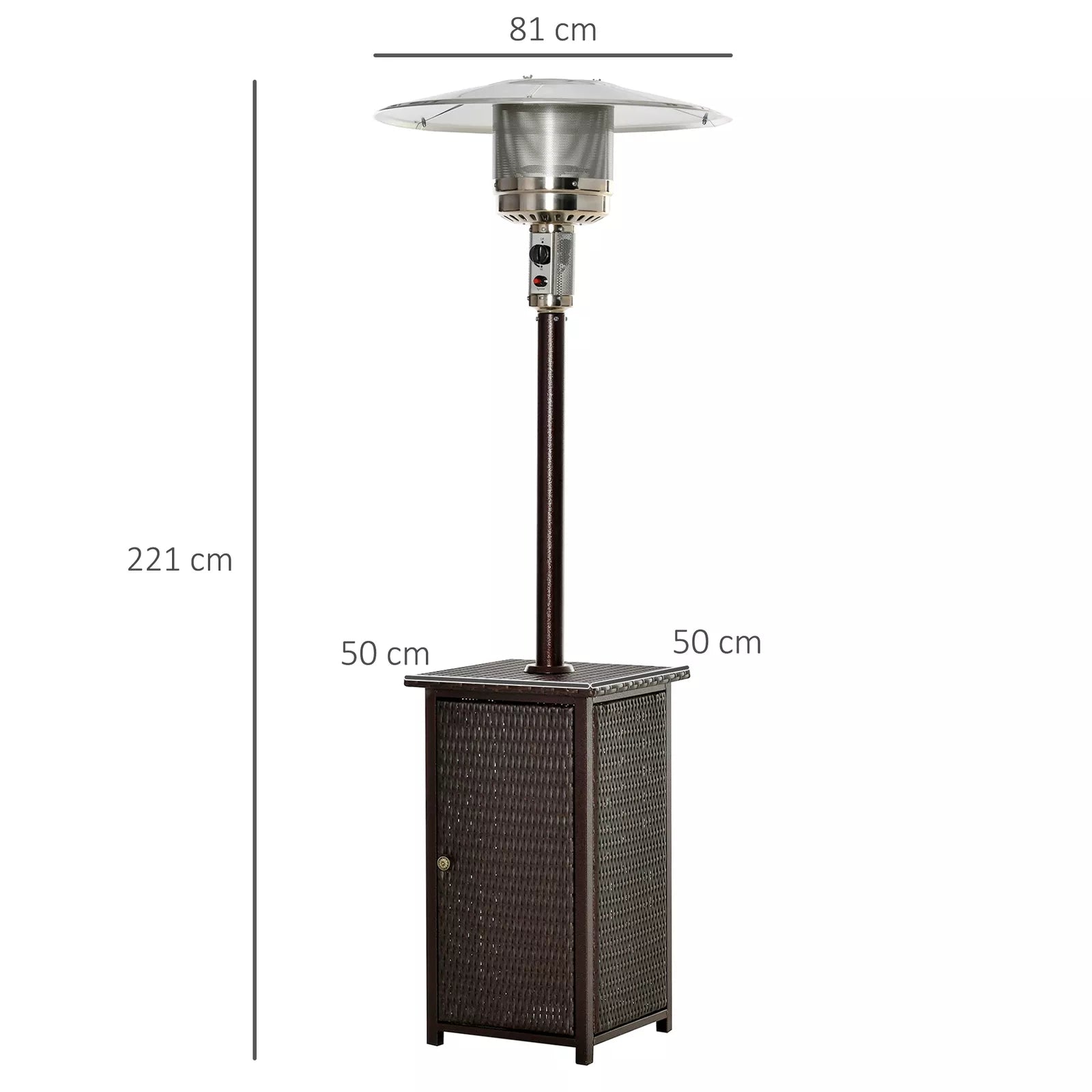 12KW Patio Gas Heater Freestanding Warm Wicker Rattan Courtyard Outdoor Garden