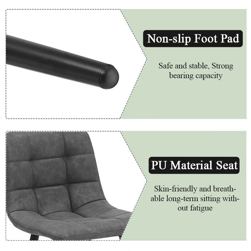 Bar Stools X2 Faux Leather Bar Chairs With Footrest Kitchen Furniture Modern